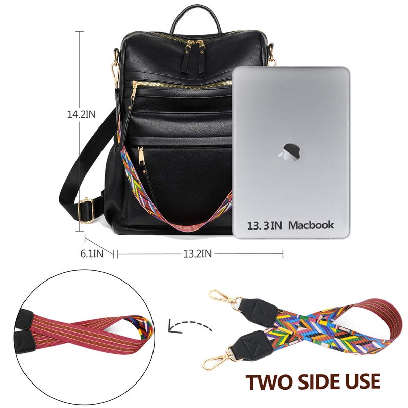 Dora & Liz Womens Backpack Purse Leather Fashion Travel Backpack Purse for Women Designer Ladies Shoulder Bags - Image 3